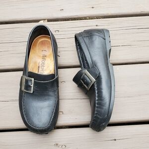 Birkenstock Black Flats with Buckle Detail